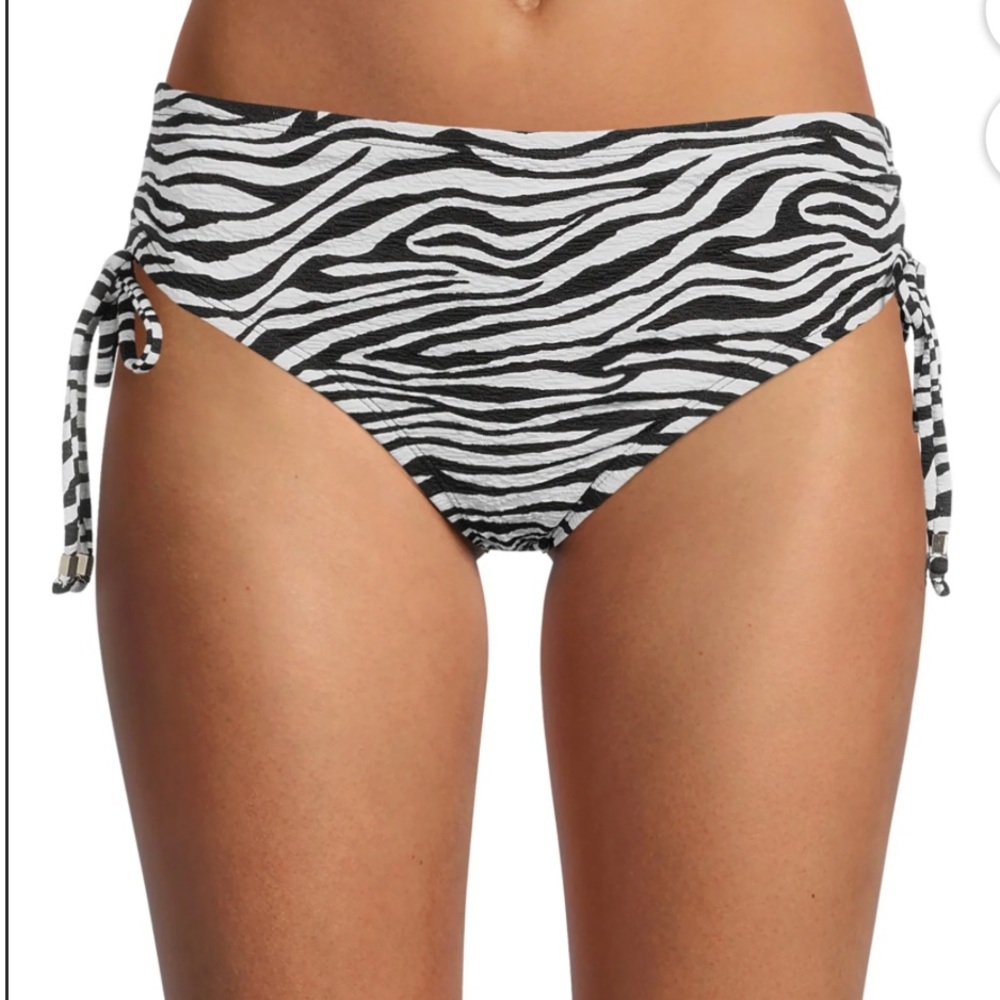 Time and Tru Zebra Print Swim Bottoms - Black and White 2X NWT plus size
